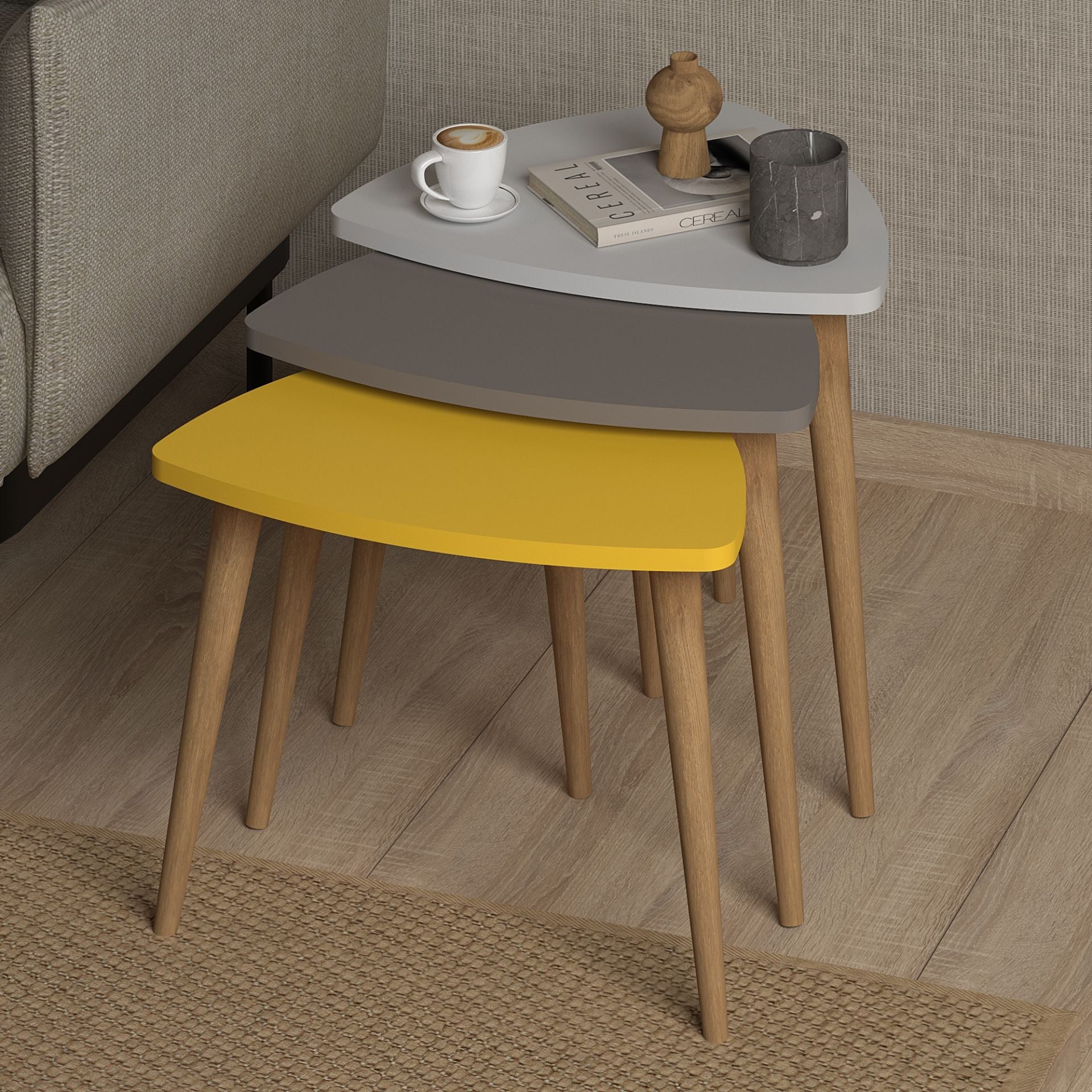 NordiNest Nesting Trio Nesting Side Tables - Multicolor