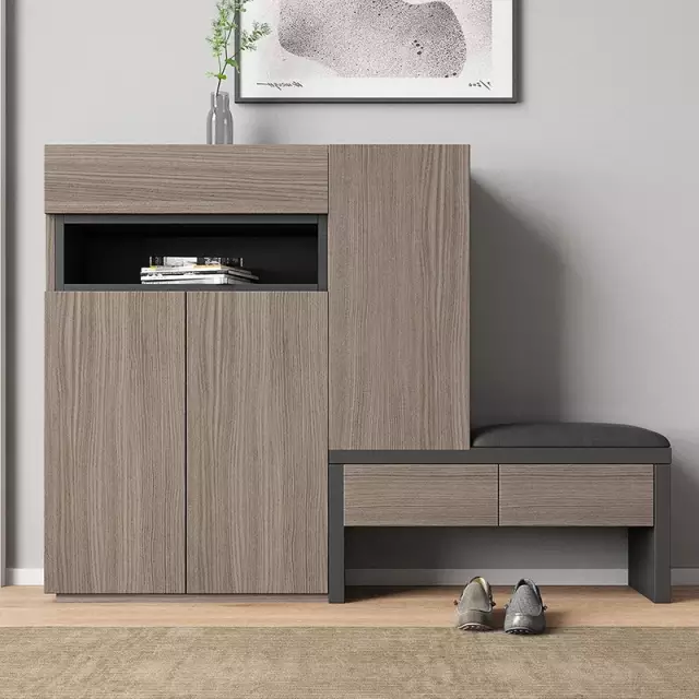 Modern Shoe Cabinet with Extended Seat