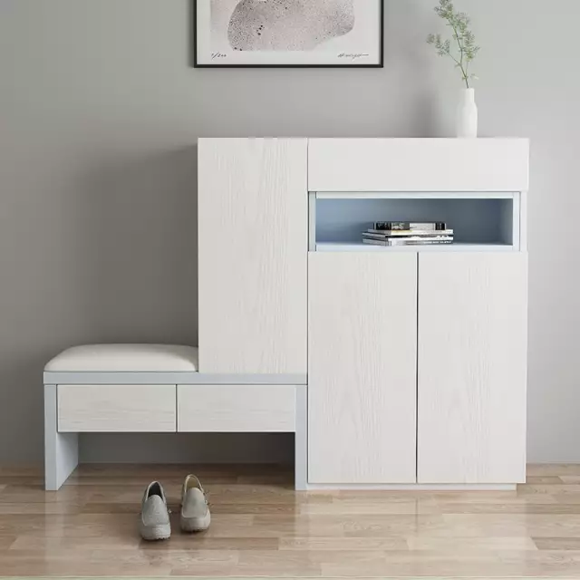 Modern Shoe Cabinet with Extended Seat