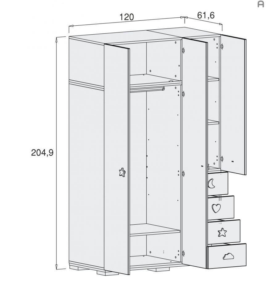 Bubbles 3 door Wadrobe - Classic Designs