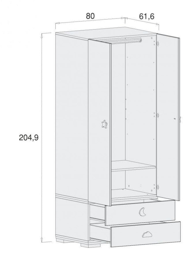 Bubbles 2 door wadrobe - Classic Designs