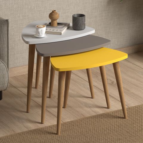 NordiNest Nesting Trio Nesting Side Tables - Multicolor