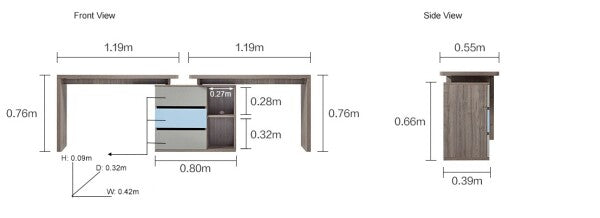 Linsy Study Desk