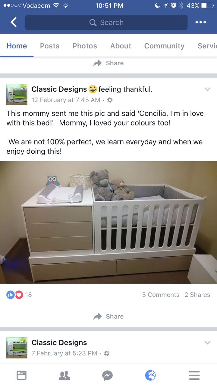 5in1 Convertible Cot (Premium ) - Classic Designs