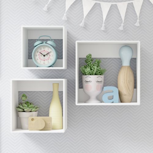 Square Wall Shelves-Set of 3