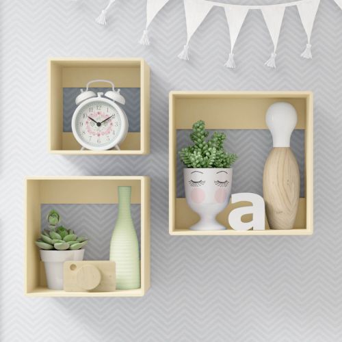 Square Wall Shelves-Set of 3