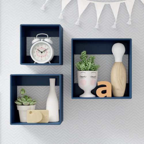 Square Wall Shelves-Set of 3