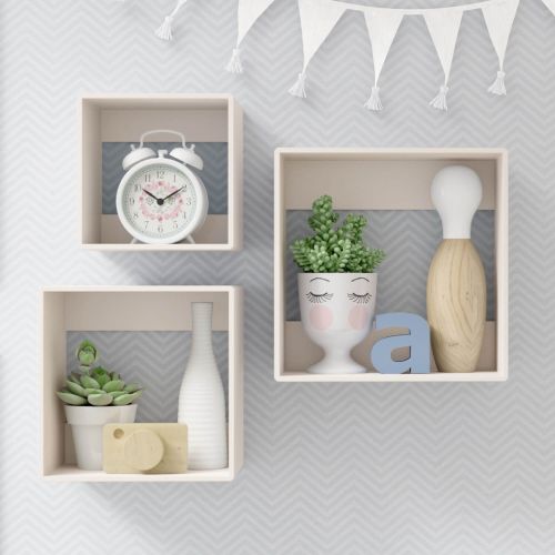 Square Wall Shelves-Set of 3