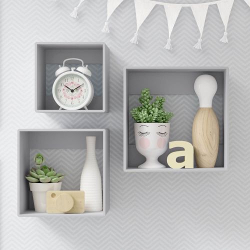 Square Wall Shelves-Set of 3