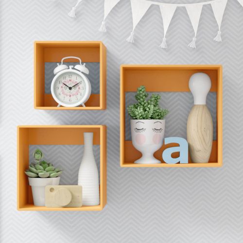 Square Wall Shelves-Set of 3