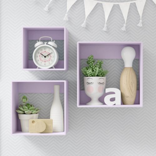 Square Wall Shelves-Set of 3