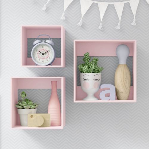 Square Wall Shelves-Set of 3