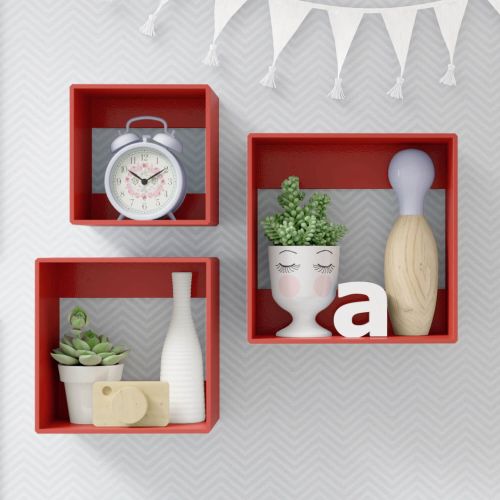 Square Wall Shelves-Set of 3