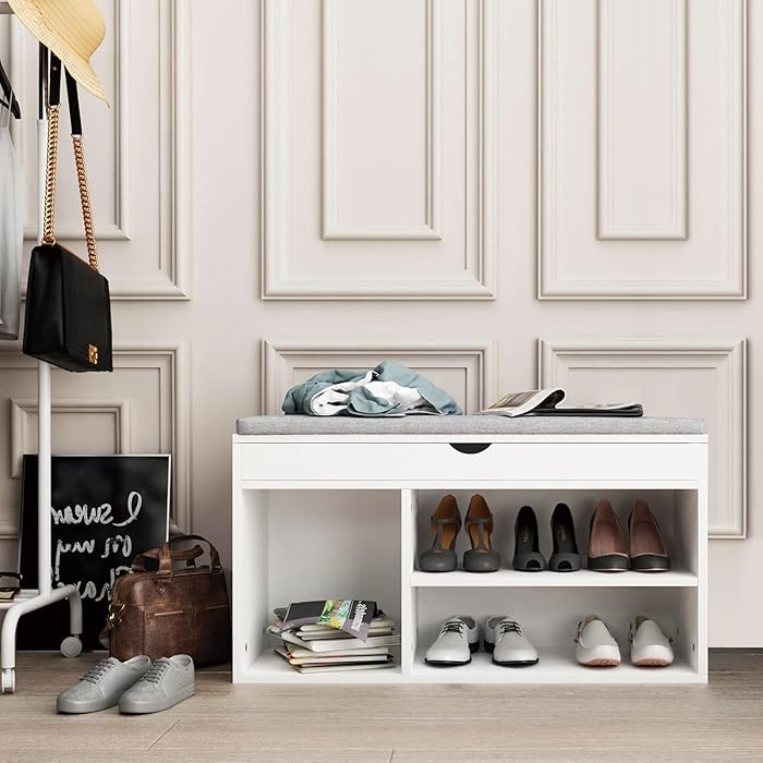 Open Shoe Cabinet with seat