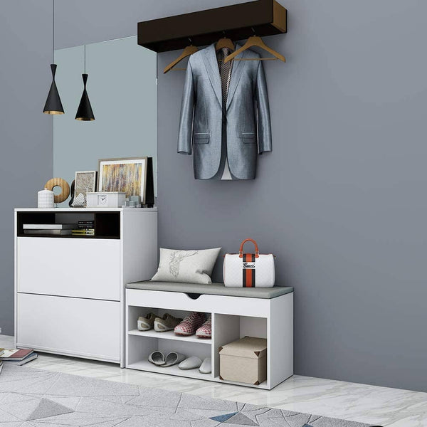 Open Shoe Cabinet with seat