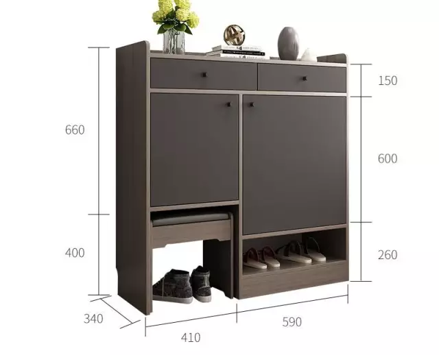 Contemporary Shoe Cabinet with Pullout Seat