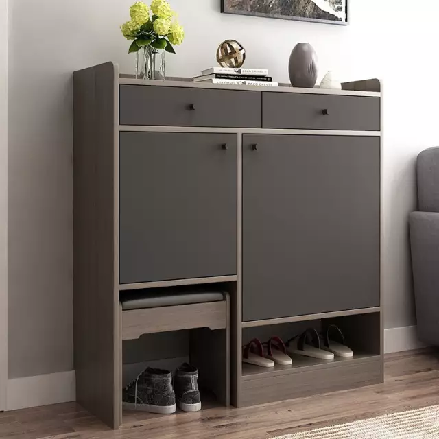 Contemporary Shoe Cabinet with Pullout Seat